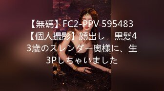 【無碼】FC2-PPV 595483 【個人撮影】顔出し　黒髪43歳のスレンダー奧様に、生3Pしちゃいました